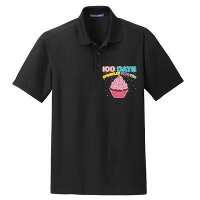 100 Days Sprinkled With Fun Cupcake  Dry Zone Grid Polo