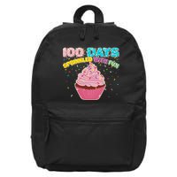 100 Days Sprinkled With Fun Cupcake  16 in Basic Backpack
