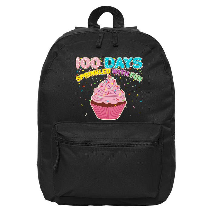 100 Days Sprinkled With Fun Cupcake  16 in Basic Backpack