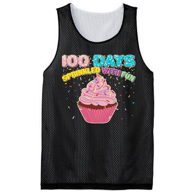 100 Days Sprinkled With Fun Cupcake  Mesh Reversible Basketball Jersey Tank