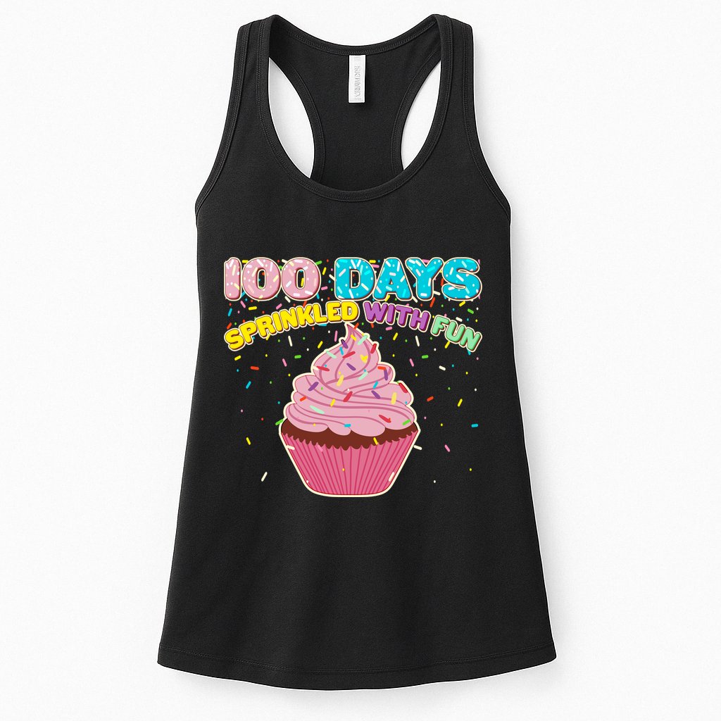 100 Days Sprinkled With Fun Cupcake  Womens Tank Top
