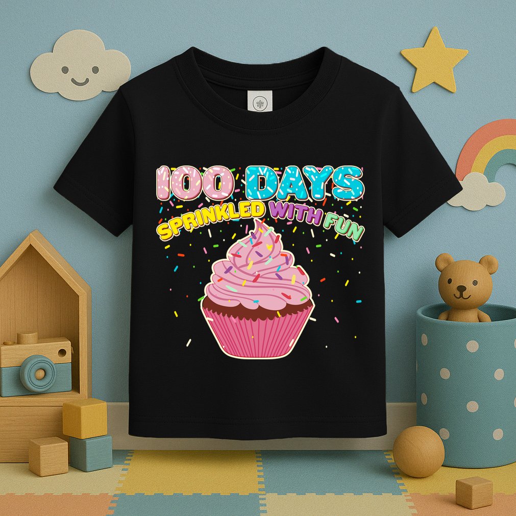 100 Days Sprinkled With Fun Cupcake  Toddler T-Shirt