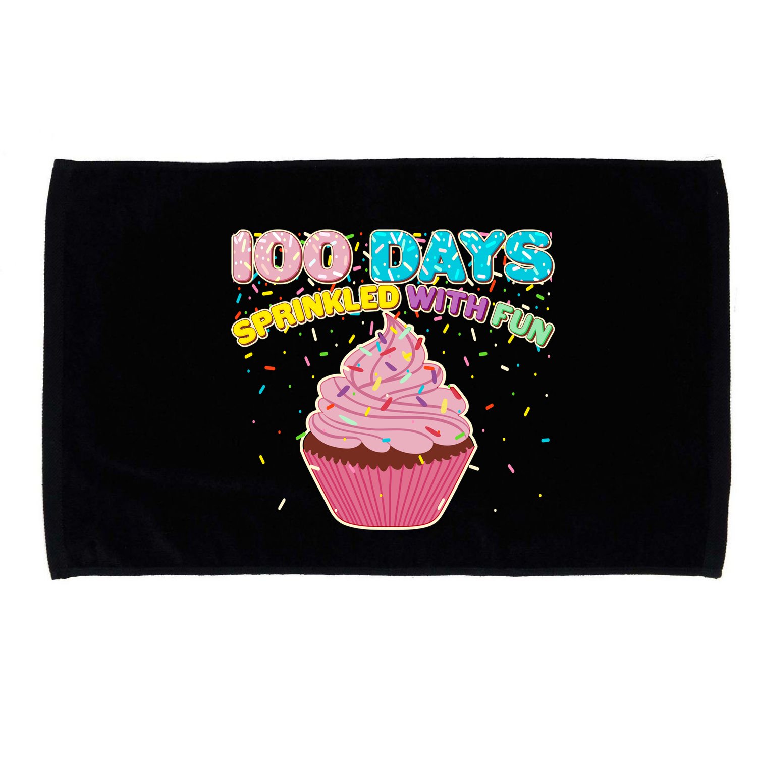 100 Days Sprinkled With Fun Cupcake  Microfiber Hand Towel