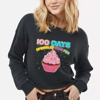 100 Days Sprinkled With Fun Cupcake  Cropped Pullover Crew