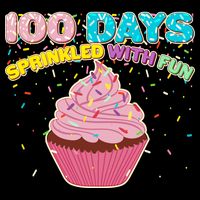 100 Days Sprinkled With Fun Cupcake  Women's V-Neck T-Shirt