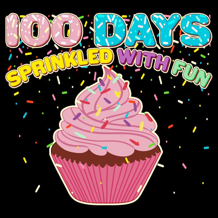 100 Days Sprinkled With Fun Cupcake  Women's V-Neck T-Shirt