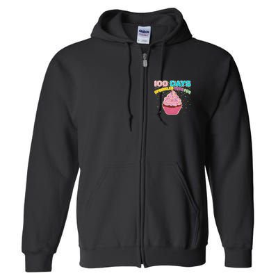 100 Days Sprinkled With Fun Cupcake  Full Zip Hoodie