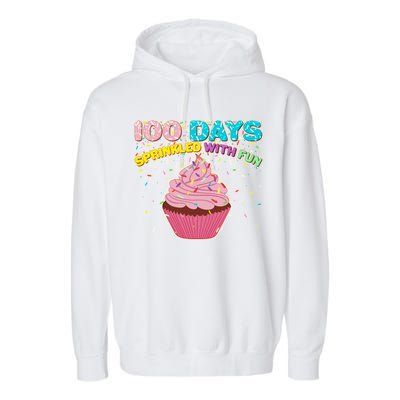 100 Days Sprinkled With Fun Cupcake  Garment-Dyed Fleece Hoodie