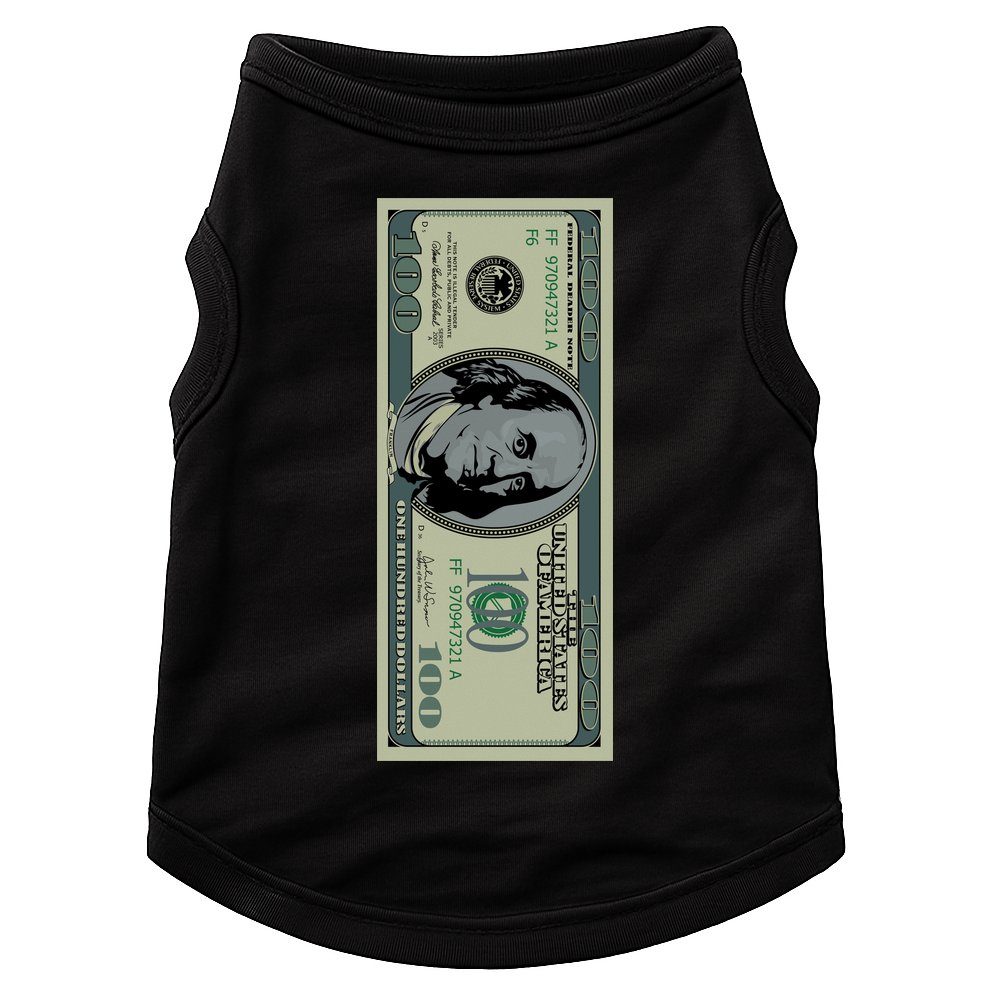100 Dollar Bill - $100 - Benjamin Franklin Money Doggie Tank
