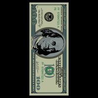 100 Dollar Bill - $100 - Benjamin Franklin Money Doggie Tank