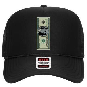 100 Dollar Bill - $100 - Benjamin Franklin Money High Crown Mesh Back Trucker Hat