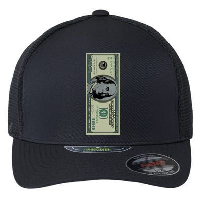 100 Dollar Bill - $100 - Benjamin Franklin Money Flexfit Unipanel Trucker Cap