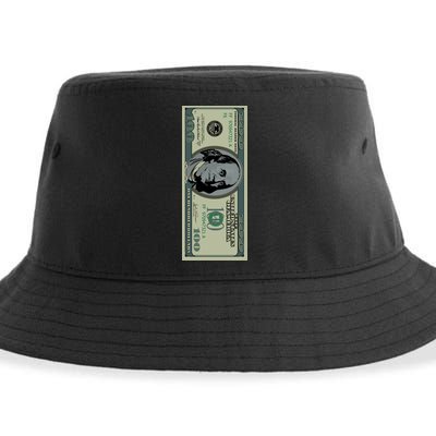 100 Dollar Bill - $100 - Benjamin Franklin Money Sustainable Bucket Hat