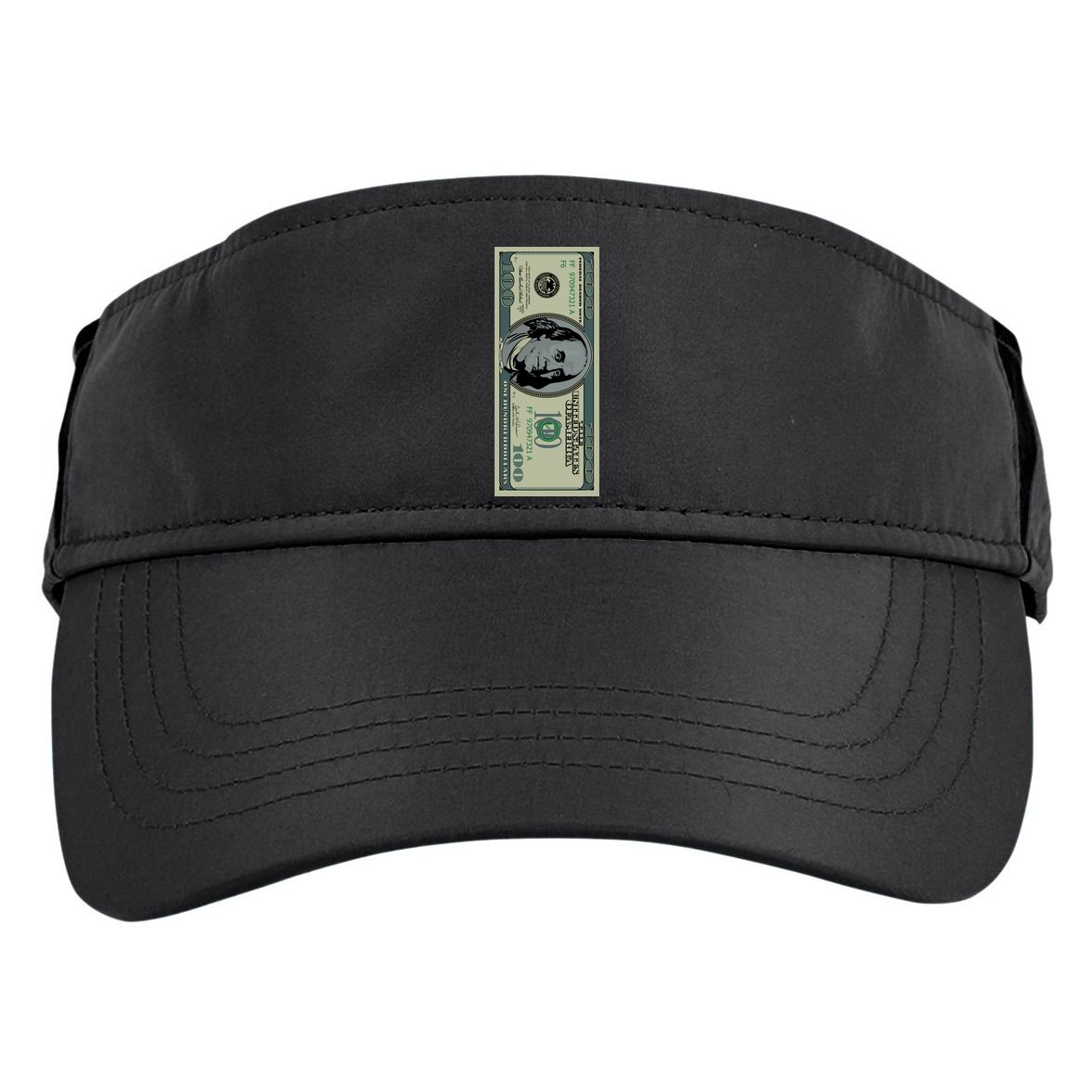 100 Dollar Bill - $100 - Benjamin Franklin Money Adult Drive Performance Visor