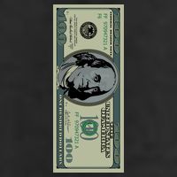 100 Dollar Bill - $100 - Benjamin Franklin Money Adult Drive Performance Visor