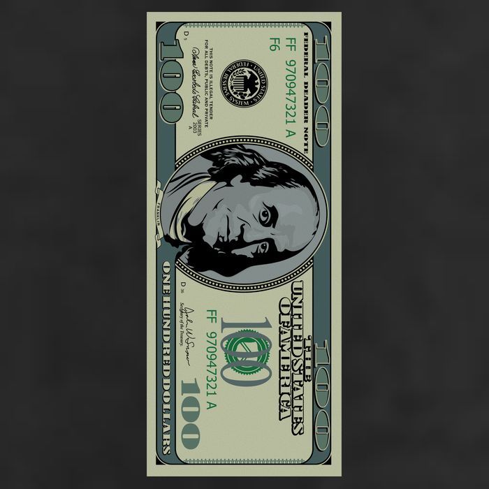 100 Dollar Bill - $100 - Benjamin Franklin Money Adult Drive Performance Visor