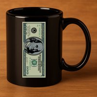 100 Dollar Bill - $100 - Benjamin Franklin Money 11oz C Handle Ceramic Mug