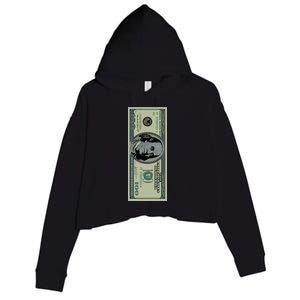 100 Dollar Bill - $100 - Benjamin Franklin Money Crop Fleece Hoodie