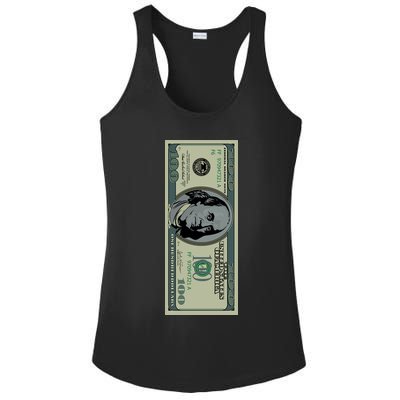 100 Dollar Bill - $100 - Benjamin Franklin Money Ladies PosiCharge Competitor Racerback Tank