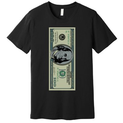 100 Dollar Bill - $100 - Benjamin Franklin Money Premium T-Shirt