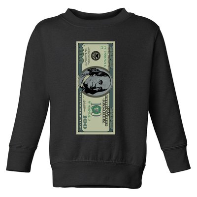 100 Dollar Bill - $100 - Benjamin Franklin Money Toddler Sweatshirt