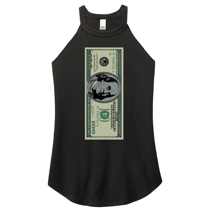 100 Dollar Bill - $100 - Benjamin Franklin Money Women's Perfect Tri Rocker Tank