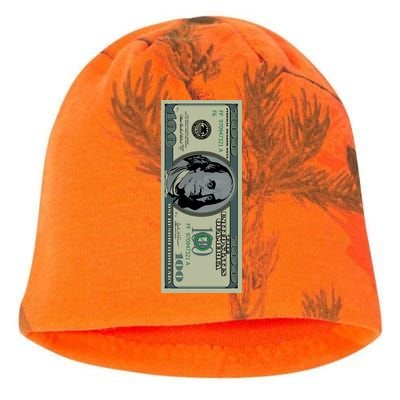 100 Dollar Bill - $100 - Benjamin Franklin Money Kati - Camo Knit Beanie