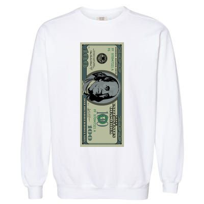 100 Dollar Bill - $100 - Benjamin Franklin Money Garment-Dyed Sweatshirt