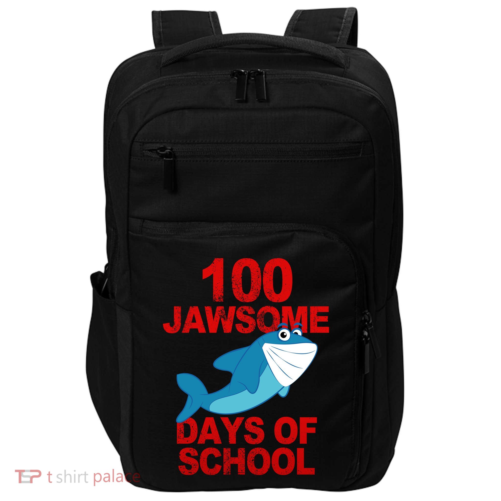 100 Jawsome Days Of School Shark Impact Tech Backpack