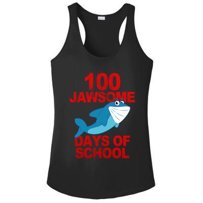 100 Jawsome Days Of School Shark Ladies PosiCharge Competitor Racerback Tank