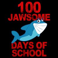 100 Jawsome Days Of School Shark Cropped Pullover Crew