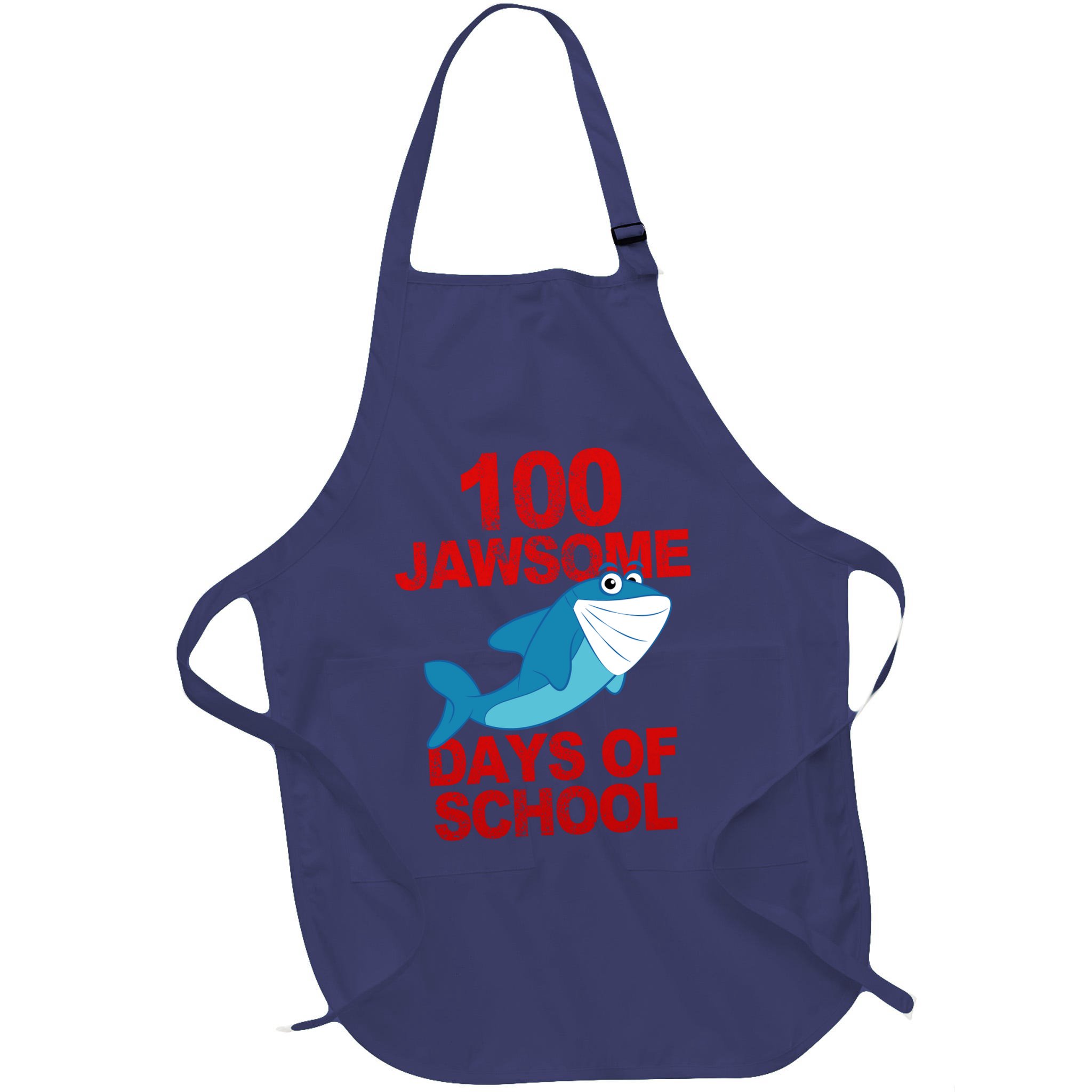 100 Jawsome Days Of School Shark Apron