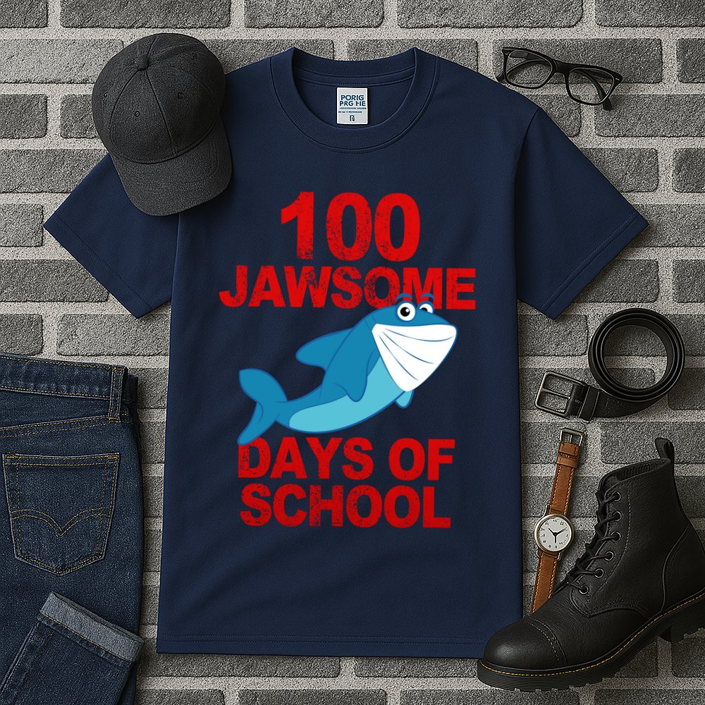 100 Jawsome Days Of School Shark Tall T-Shirt