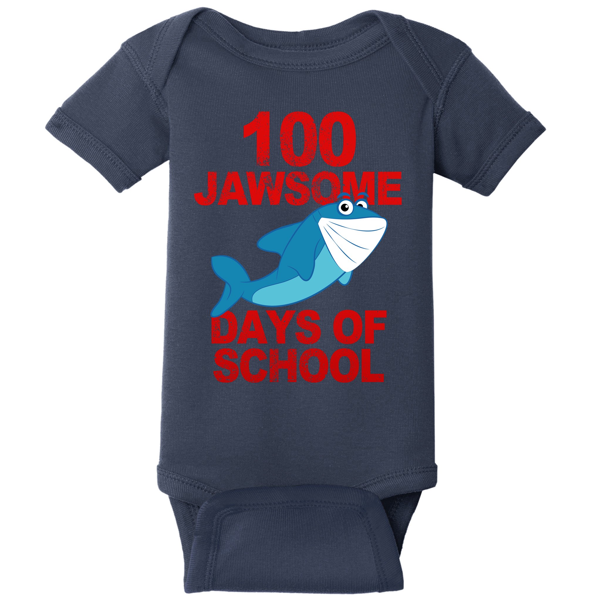 100 Jawsome Days Of School Shark Baby Bodysuit
