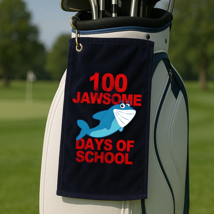 100 Jawsome Days Of School Shark Golf Towel