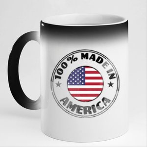 100% Made In America 11oz Black Color Changing Mug