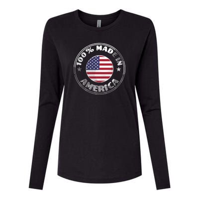 100% Made In America Womens Cotton Relaxed Long Sleeve T-Shirt