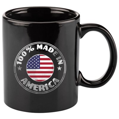 100% Made In America 11oz C Handle Ceramic Mug