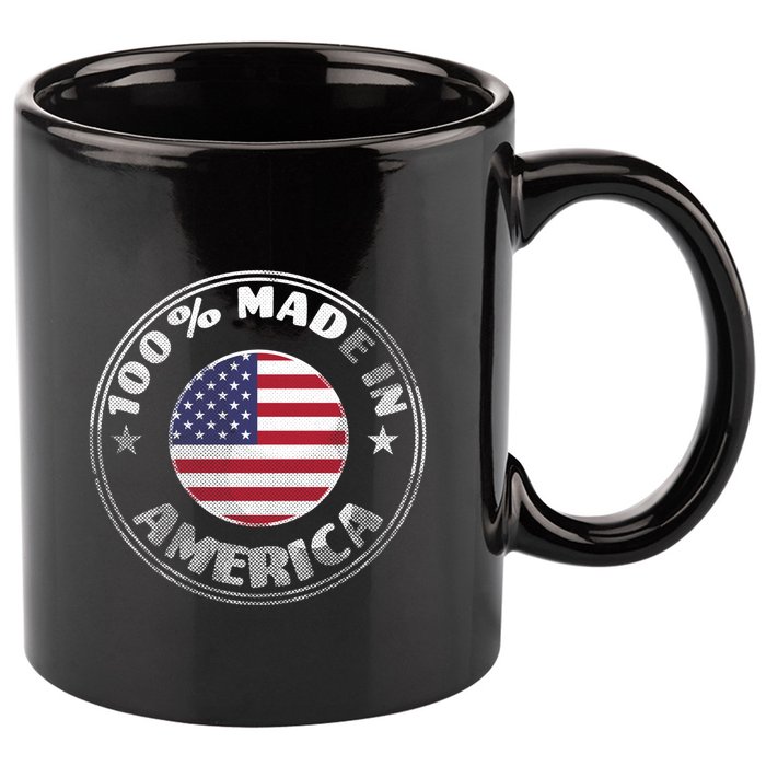 100% Made In America 11oz C Handle Ceramic Mug
