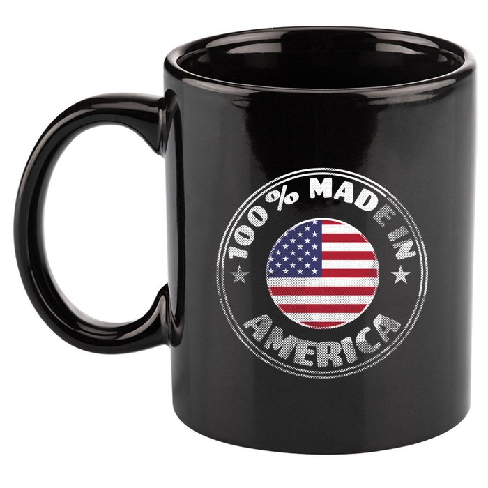 100% Made In America 11oz C Handle Ceramic Mug