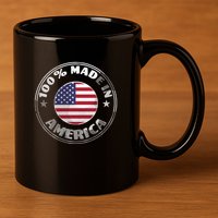 100% Made In America 11oz C Handle Ceramic Mug