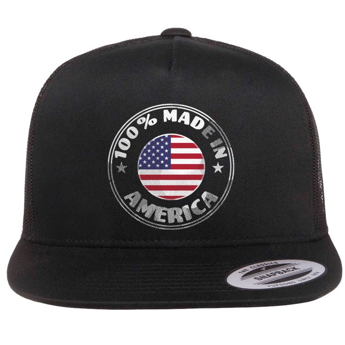 100% Made In America Flat Bill Trucker Hat