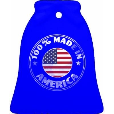 100% Made In America Ceramic Bell Ornament