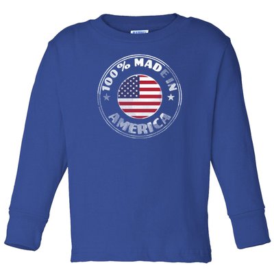 100% Made In America Toddler Long Sleeve Shirt