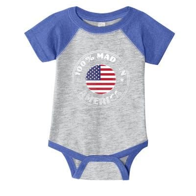 100% Made In America Infant Baby Jersey Bodysuit