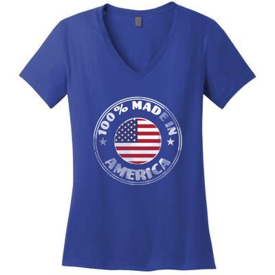 100% Made In America Women's V-Neck T-Shirt