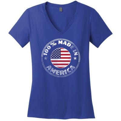 100% Made In America Women's V-Neck T-Shirt