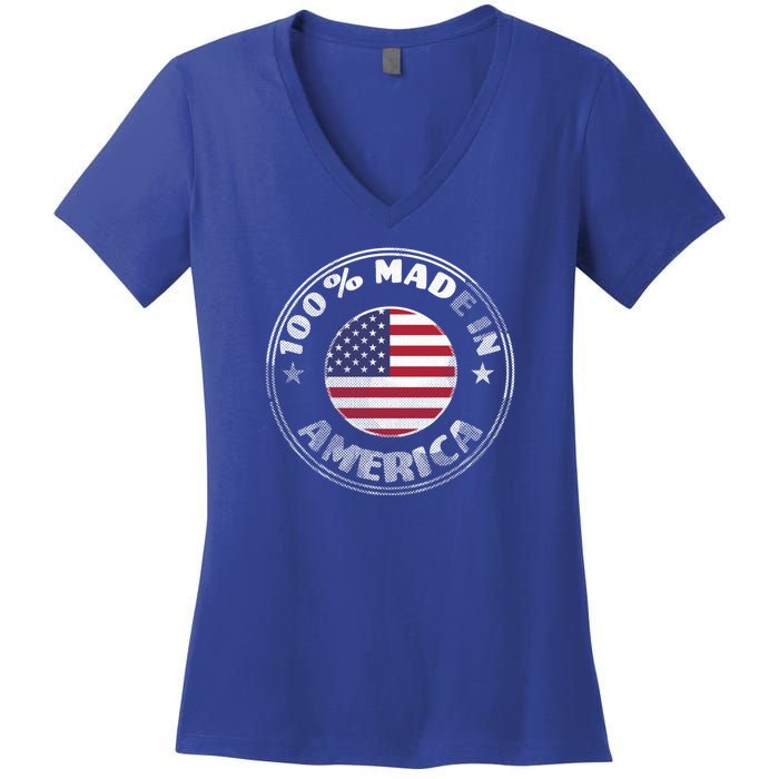 100% Made In America Women's V-Neck T-Shirt