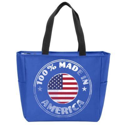 100% Made In America Zip Tote Bag