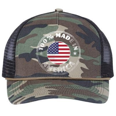 100% Made In America Retro Rope Trucker Hat Cap